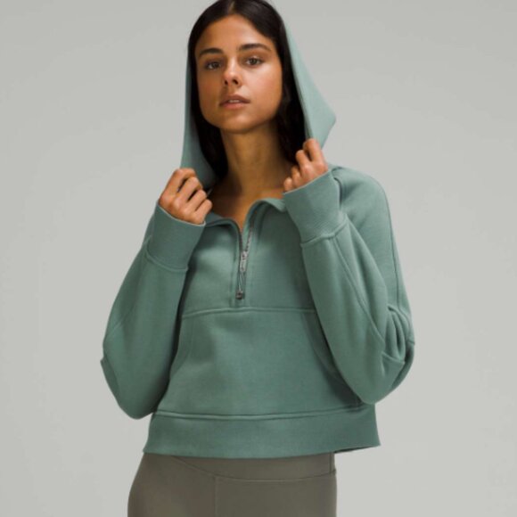 Lululemon Scuba Oversized 1/2 Zip Hoodie Size M/L Tidewater Teal - Picture 1 of 5
